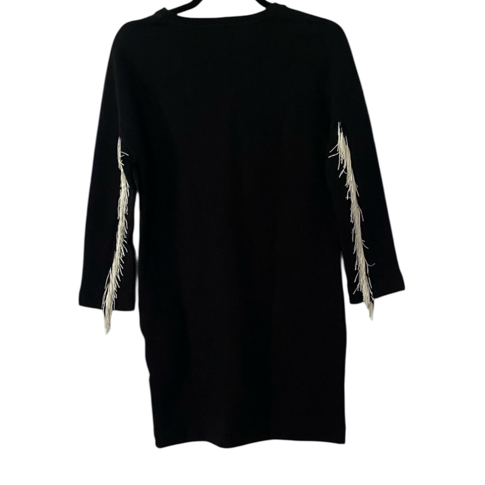 NWT SUOLI Black Sweater Fringe Dress Italy 38 US Small - Picture 3 of 12